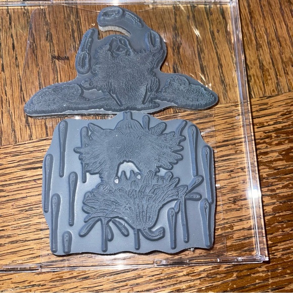 House Mouse Stampendous Cling Rubber Stamp Peanut Juggle & Rain Flower New - Picture 3 of 3